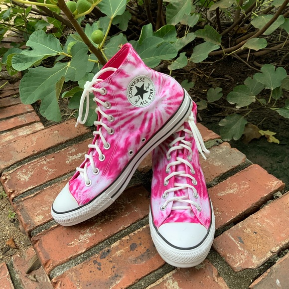 Converse Chuck Taylor All Star Twisted Summer Pink Tye Dye High Top Sneakers. - Picture 12 of 12